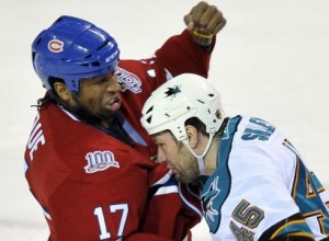 Georges Laraque claims to be an animal lover. But see if he gets PETA's endorsement once they find out he used to beat up sharks, ducks, and penguins.